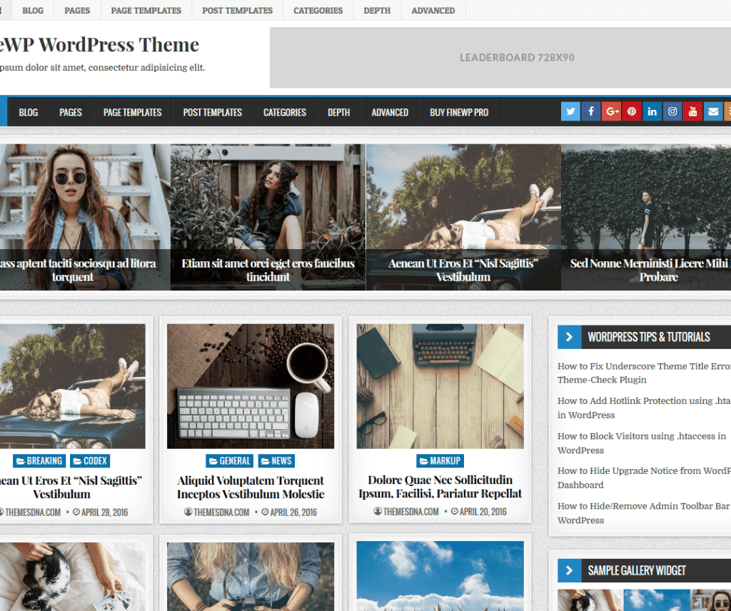 Finewp Darmowy motyw WordPress do fotografii