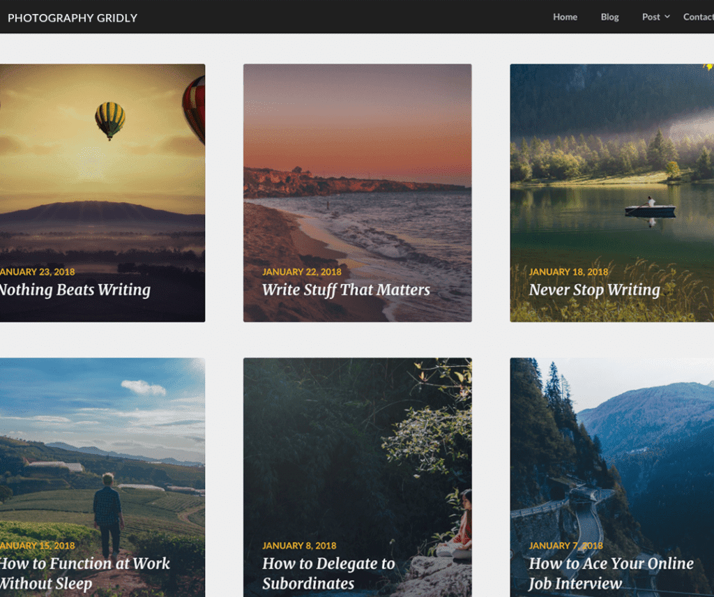 Fotografia Gridly Darmowe wiadomości Wordpress Theme