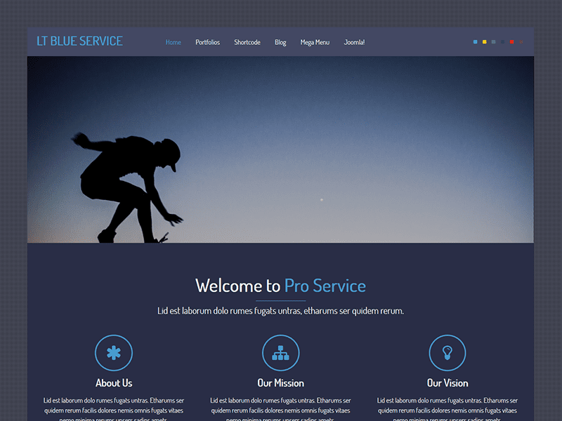 نموذج جملة لـ Lt Blue Service One Page