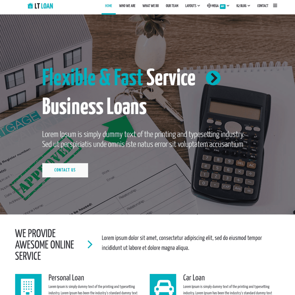 Lt Loan Free Joomla Loan Loan قالب موقع إلكتروني