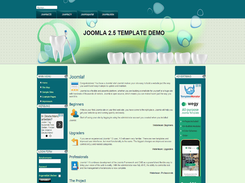 Zahnpflege – Joomla Template Zahnarzt