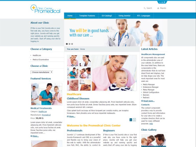 Dj Promedical Kostenlose Joomla-Vorlage für medizinische Kliniken