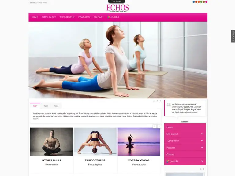 Td Echos Kostenloses Joomla-Template für Gesundheit