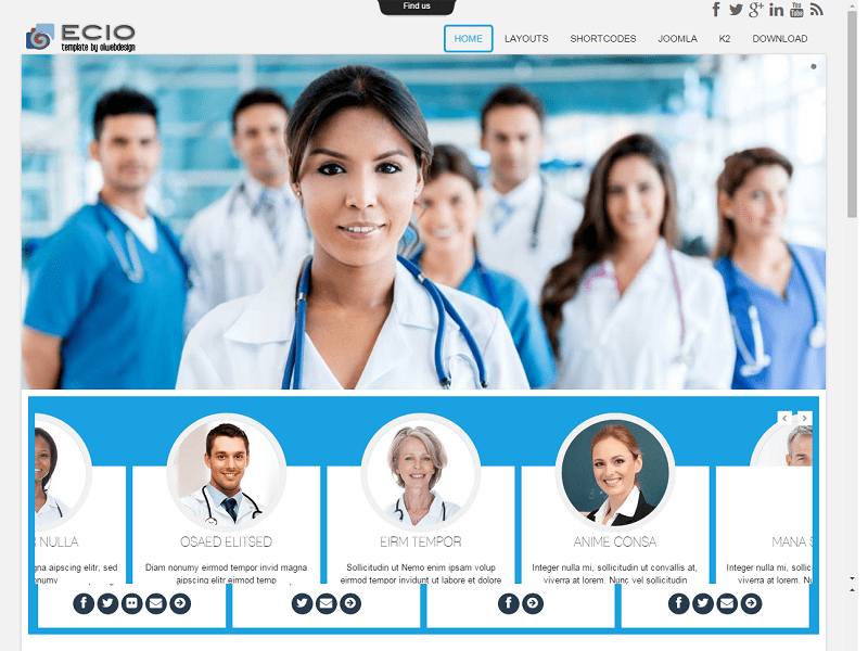 Ol Ecio – Kostenlose Joomla-Vorlage für das Krankenhaus