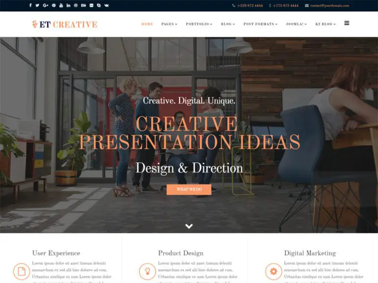 Et Creative Joomla Creative Template