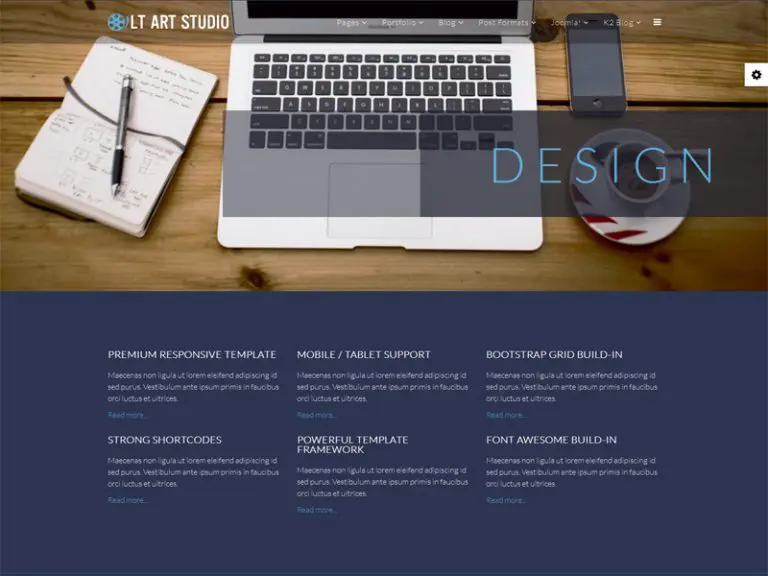 Lt Art Studio เทมเพลต Joomla ออกแบบสร้างสรรค์ที่ตอบสนองต่อฟรี