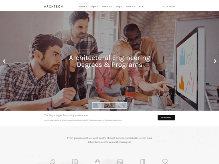 เทมเพลตการสร้าง Joomla ของ Archtech ฟรี