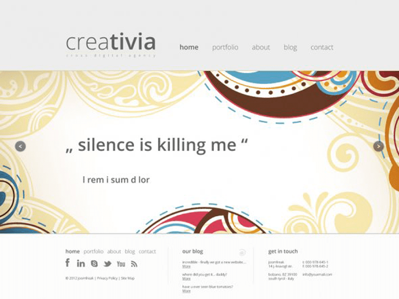 Jf Creativia Joomla เทมเพลตฟรีที่ดีที่สุด