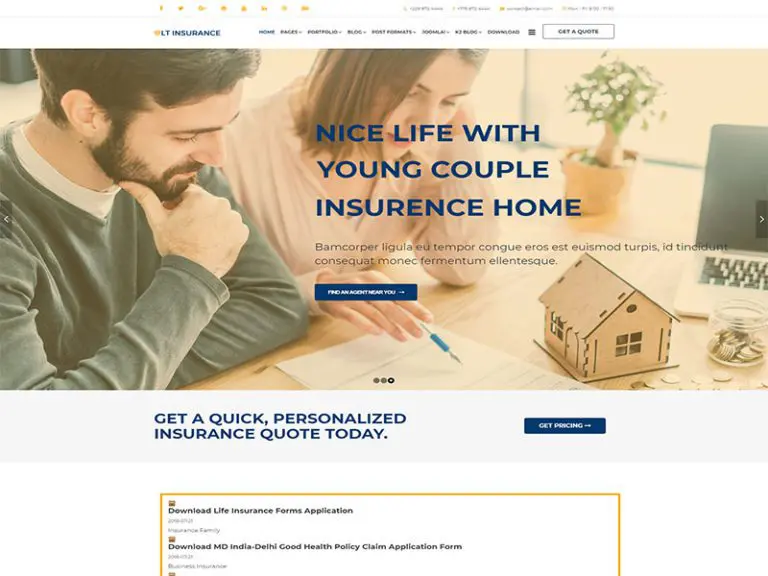 Lt Insurance Tema gratuită Joomla pentru asigurări