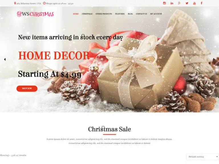 Ws Crăciun gratuit Crăciun Woocommerce Tema Wordpress