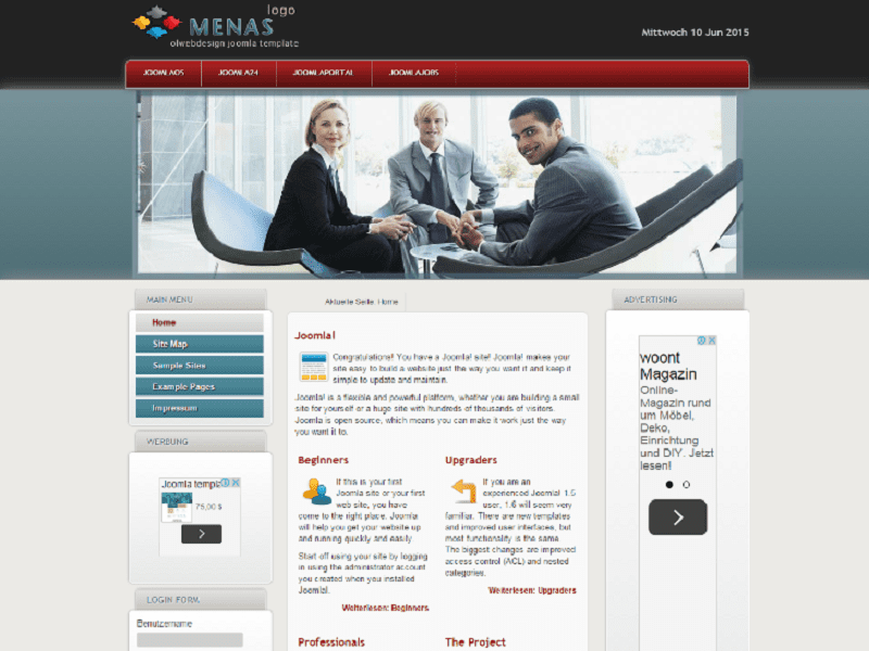 Ol Menas – Șablon Joomla 1.7 gratuit pentru companie