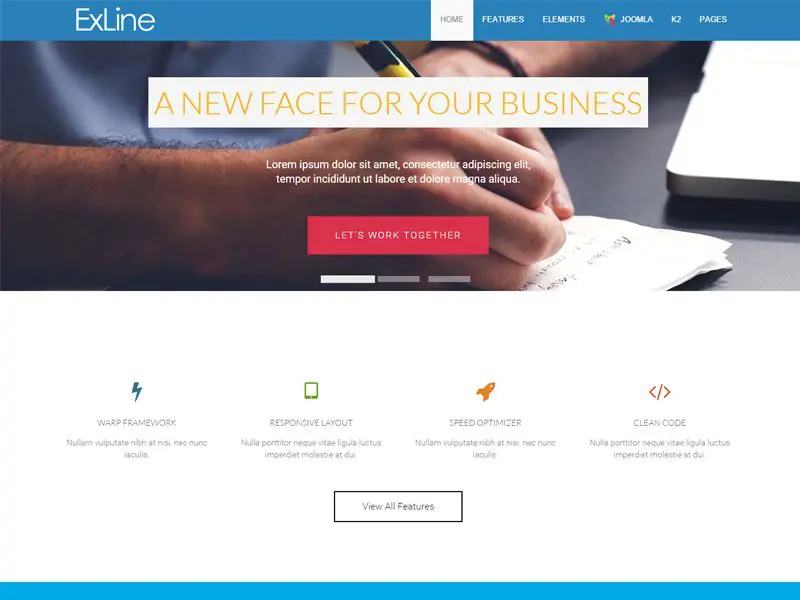 Exline template aziendale Joomla gratuito