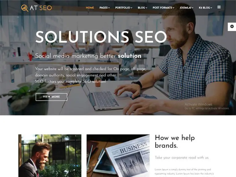 Al template Joomla di marketing reattivo gratuito di SEO