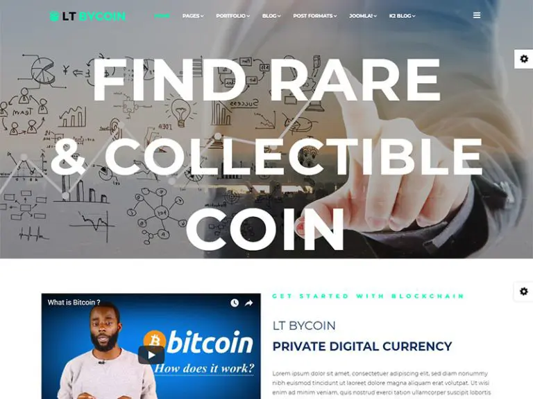 Modello di sito Web di criptovaluta reattivo gratuito Lt Bycoin
