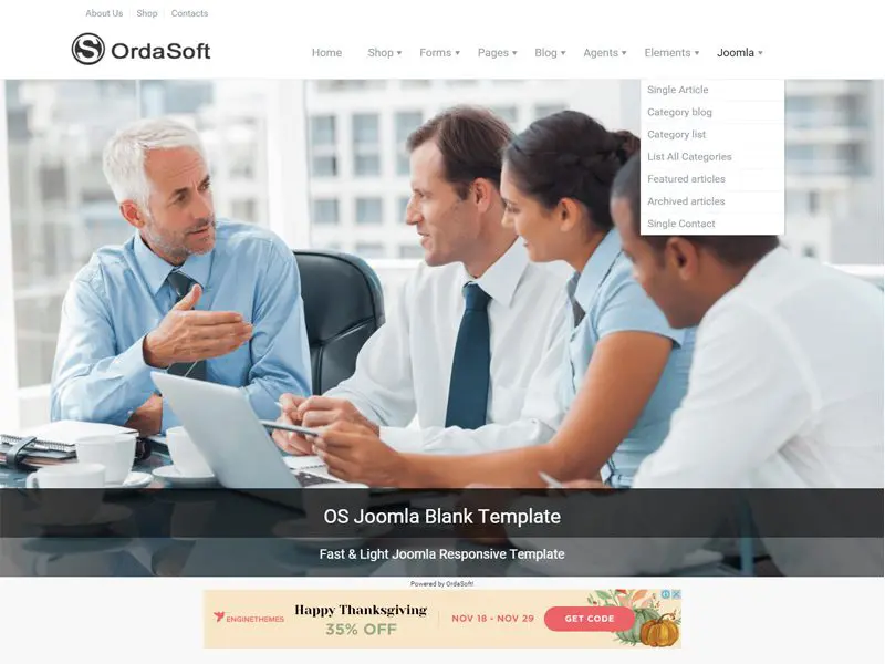 Modello Joomla reattivo gratuito Ordasoft