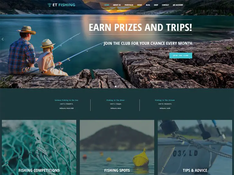 Et Fishing Modelli di siti Web di pesca gratuiti