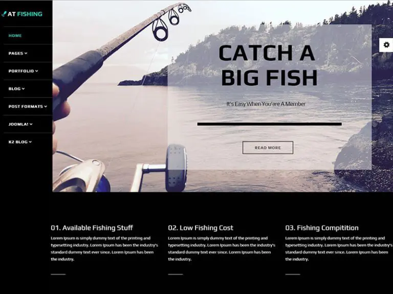 At Fishing Modello Joomla gratuito per la pesca reattiva