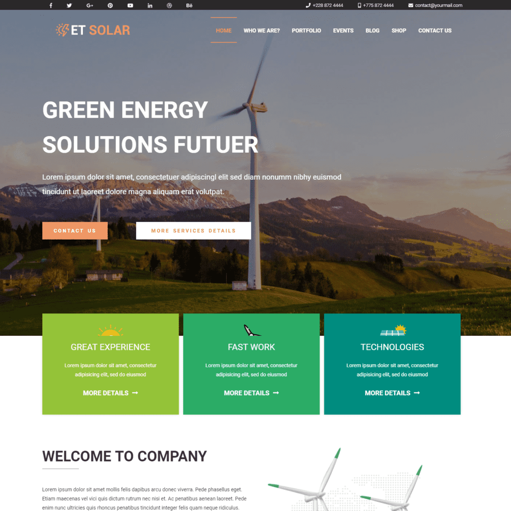 Et Solar Joomla Modelli di energia solare gratuiti