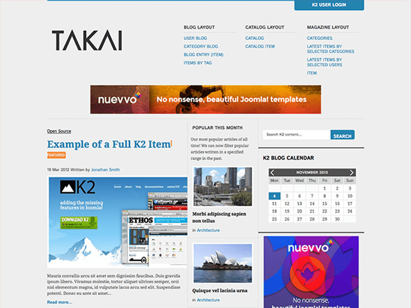 Takai Miglior template Joomla gratuito