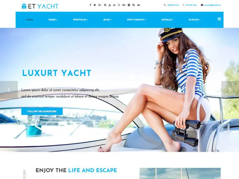 Et Yacht Darmowy szablon Joomla Yacht