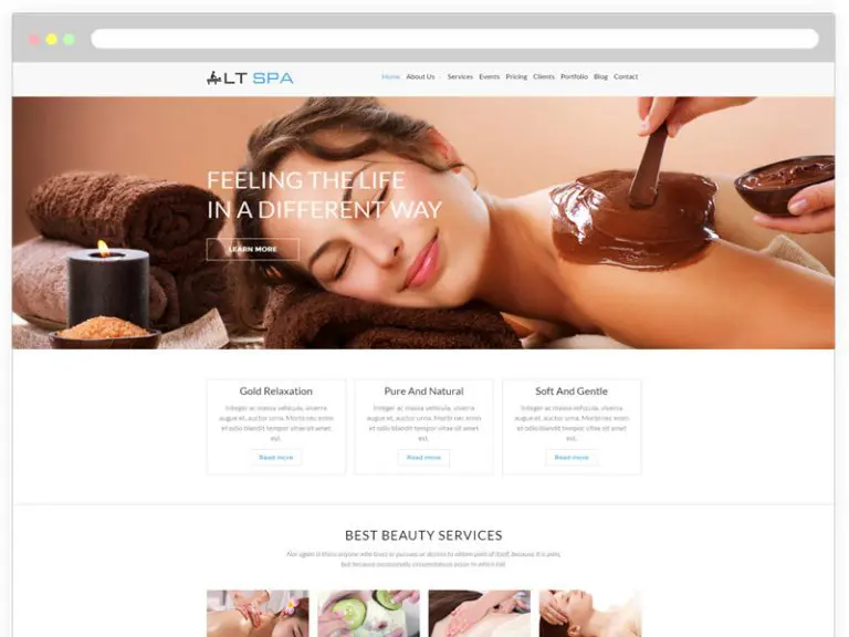 Lt Spa Onepage Salon de frumusețe gratuit Tema Wordpress