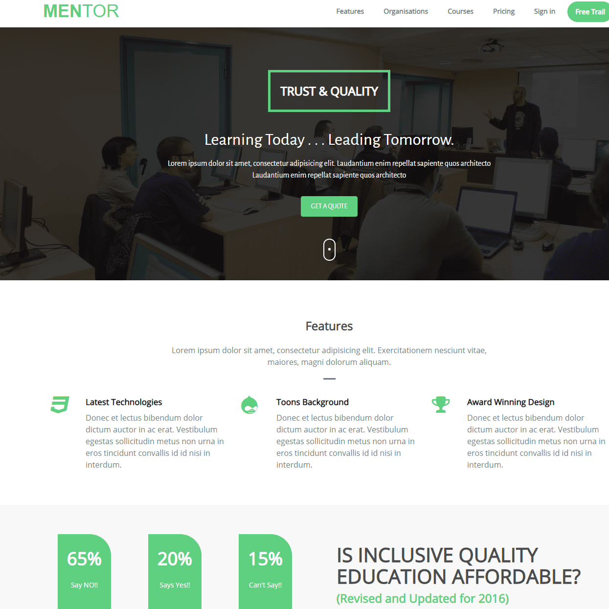 Mentor Education Bootstrap Theme