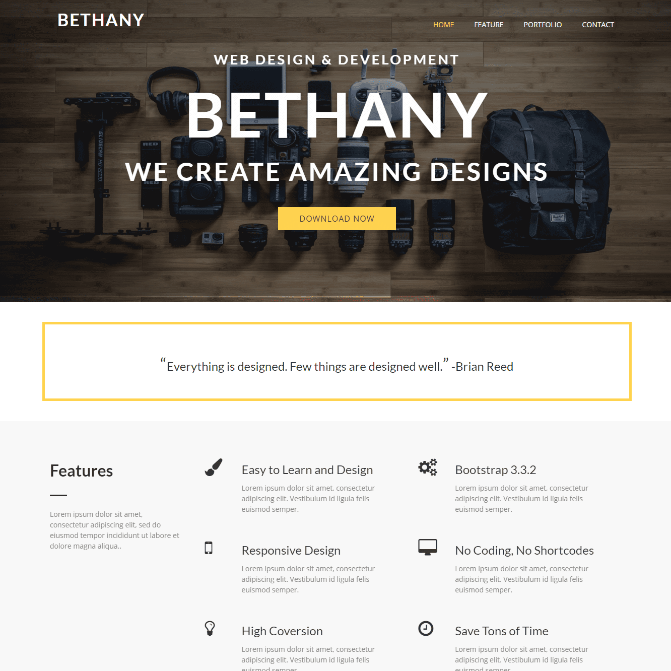ธีม Bethany Bootstrap