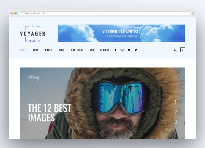 Voyager — Tema WordPress per blog creativo