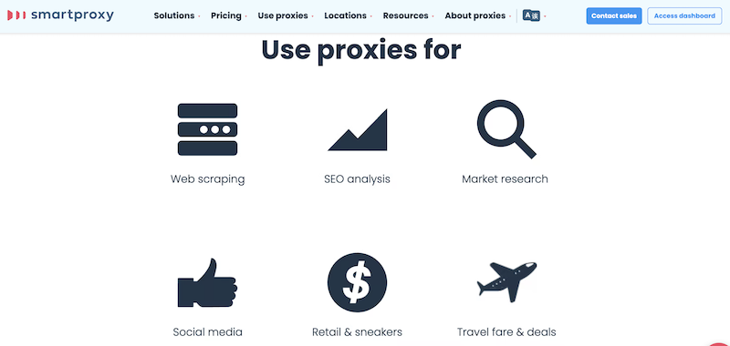 Gestione SEO Smartproxy. Monitora le SERP e controlla i siti web