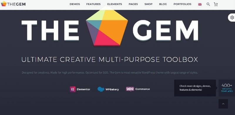 Tema WordPress serbaguna TheGem untuk bisnis B2B The Gem