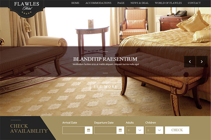 Flawleshotel - Tema di prenotazione di hotel online