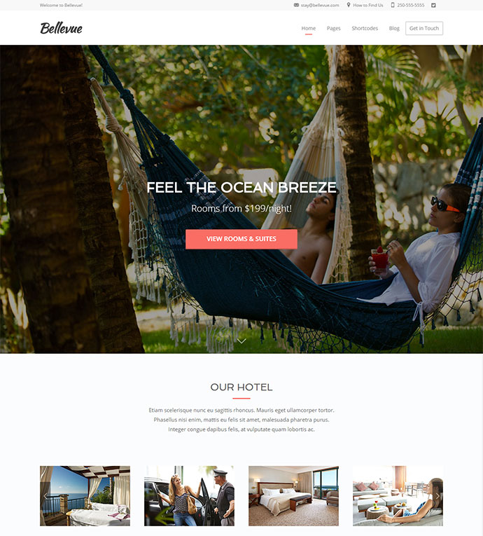 Tema WordPress dell'hotel Bellevue