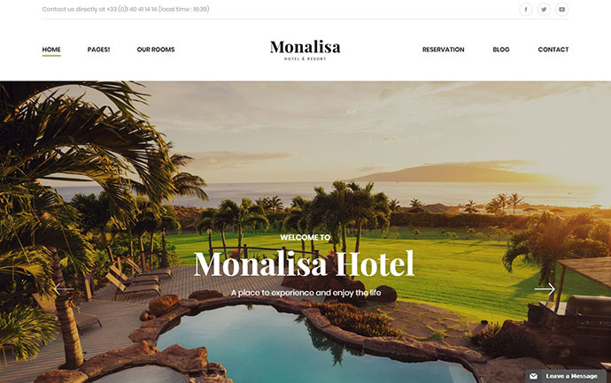 Tema WordPress dell'hotel | Hotel Monalisa