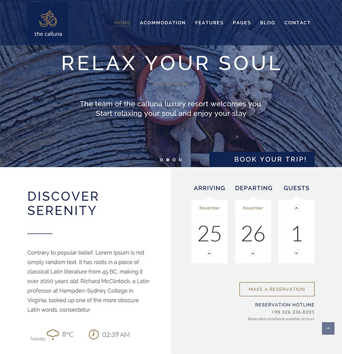 Hotel Calluna - Tema Hotel & Resort & WordPress