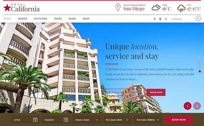 Tema WordPress per hotel e ostelli