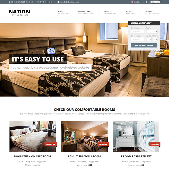 Nation Hotel - Tema WordPress reattivo