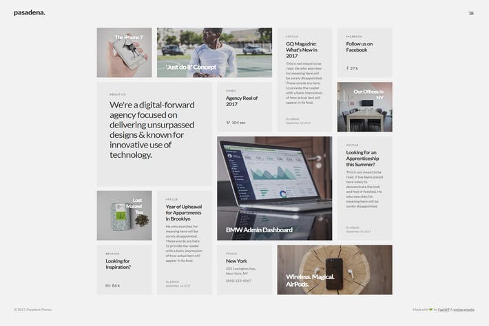Pasadena - Tema WordPress per portfolio contemporaneo