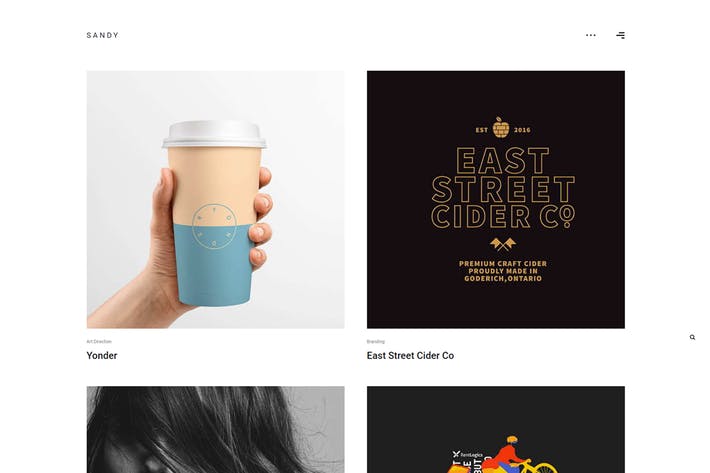 Sandy - Tema WordPress con portfolio minimo