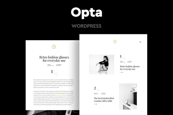 Opta - Portfolio minimo e tema fotografico