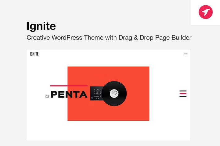 IGNITE - Tema WordPress creativo semplice di una pagina