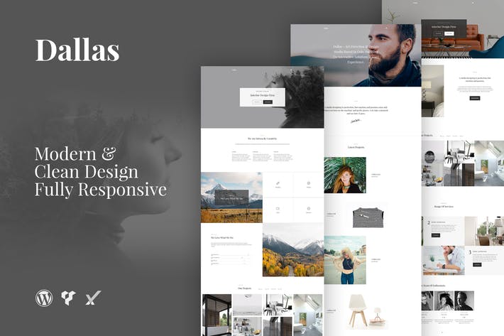 Tema WordPress per Business Portfolio minimo di Dallas