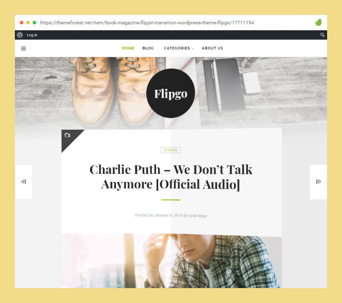 책 잡지 Flippin 전환 WordPress 테마 Flipgo