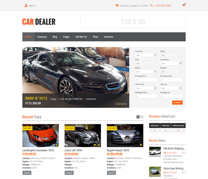 Tema WordPress Dealer Mobil Otomotif