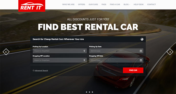 Tema WordPress Penyewaan Mobil / Sepeda / Kendaraan