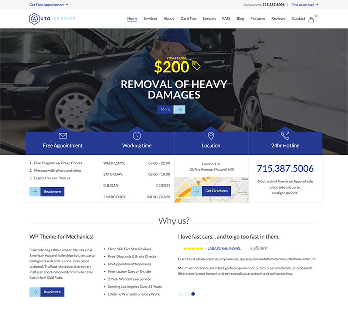 Tema untuk Bengkel Mekanik, Reparasi Mobil dan Mobil