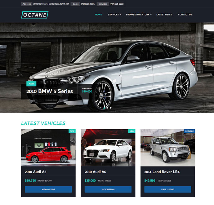 Octane - Tema Dealer Mobil