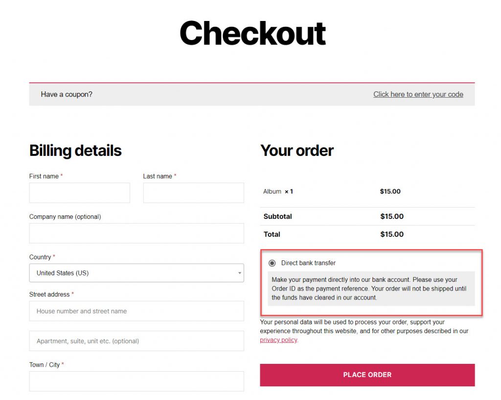 woocommerce 支付选项