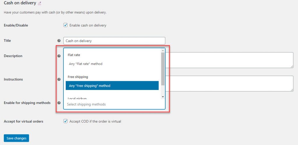 woocommerce 支付选项