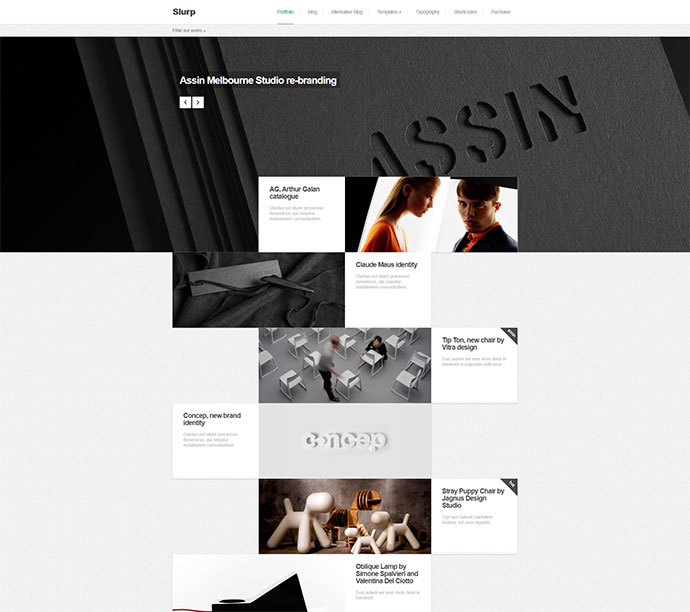 Slurp: Portofolio Grid Minimalis dan Kreatif