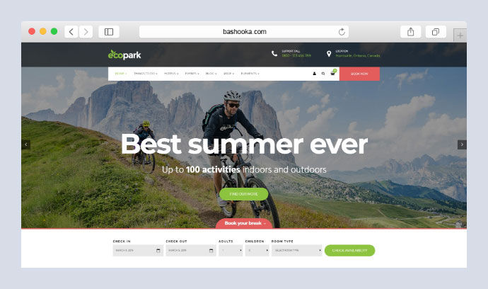 Ecopark - Tema WordPress per Tour, Vacanze, Viaggi e Resort